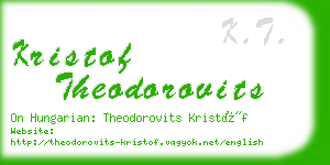 kristof theodorovits business card